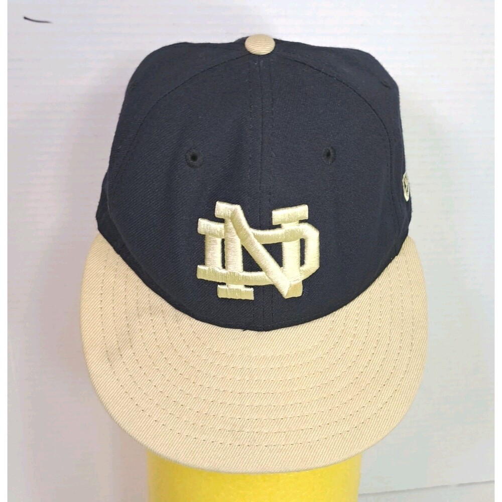 New Era 59FIFTY Notre Dame Fighting Irish Fitted Hat 6 7/8 Flat Bill Embroidered